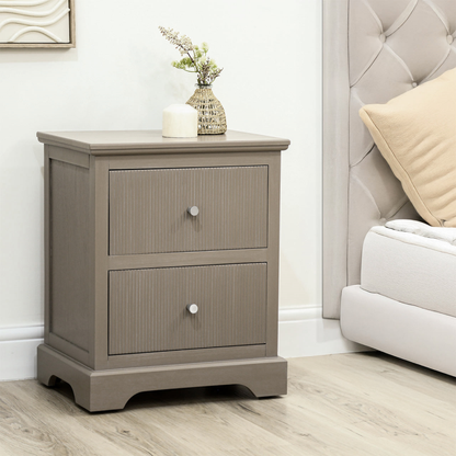 2 Drawer Bedside Cabinet Taupe