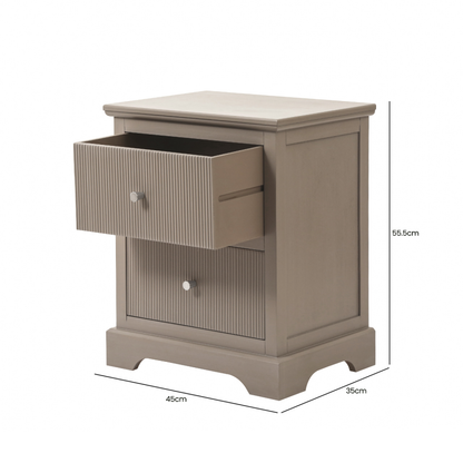 2 Drawer Bedside Cabinet Taupe