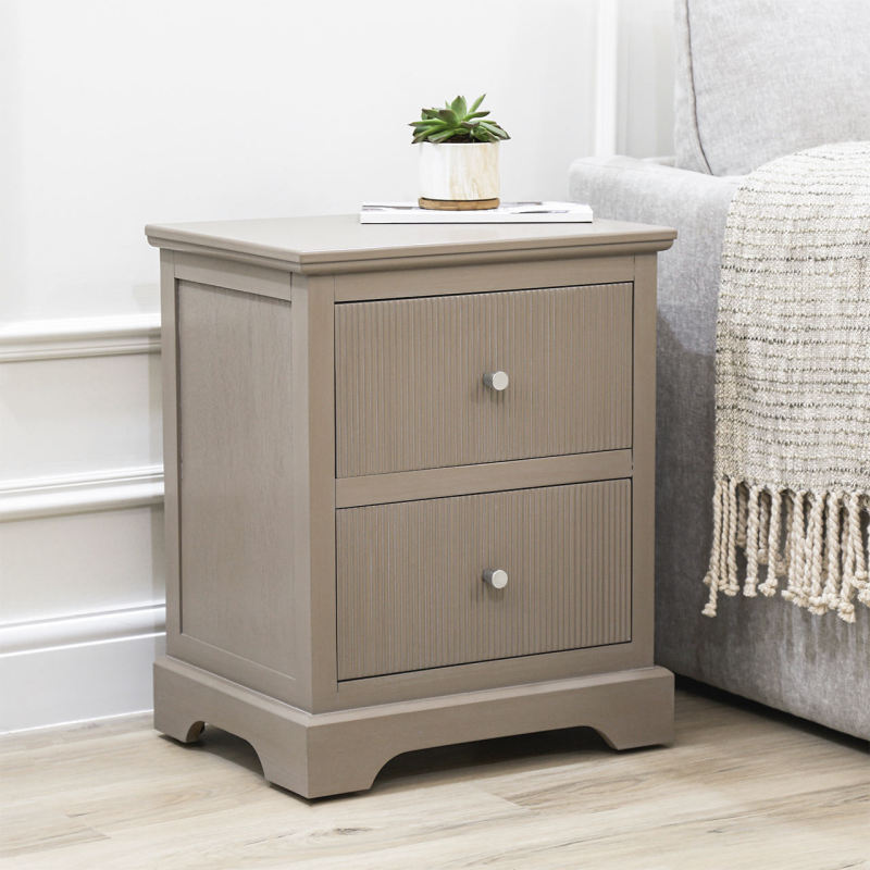 2 Drawer Bedside Cabinet Taupe
