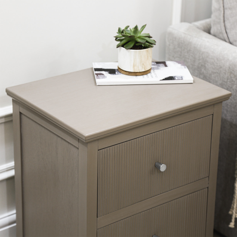 2 Drawer Bedside Cabinet Taupe