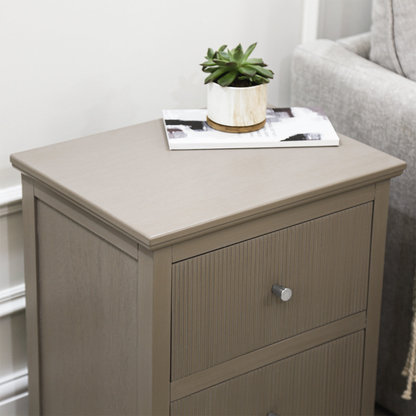 2 Drawer Bedside Cabinet Taupe