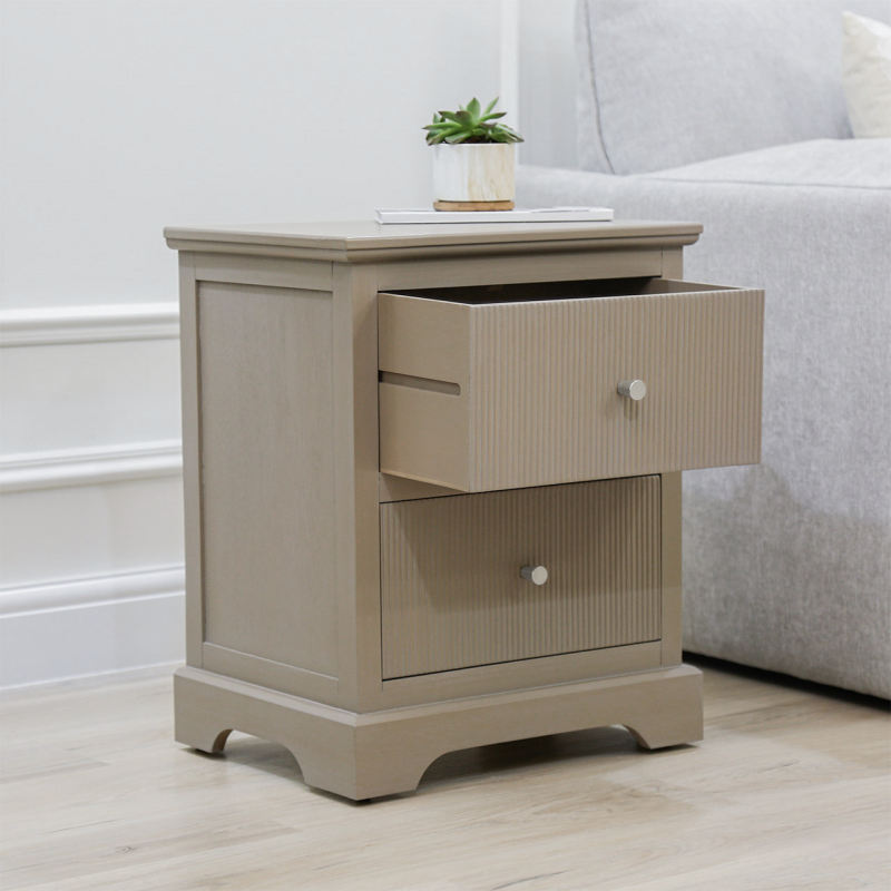 2 Drawer Bedside Cabinet Taupe