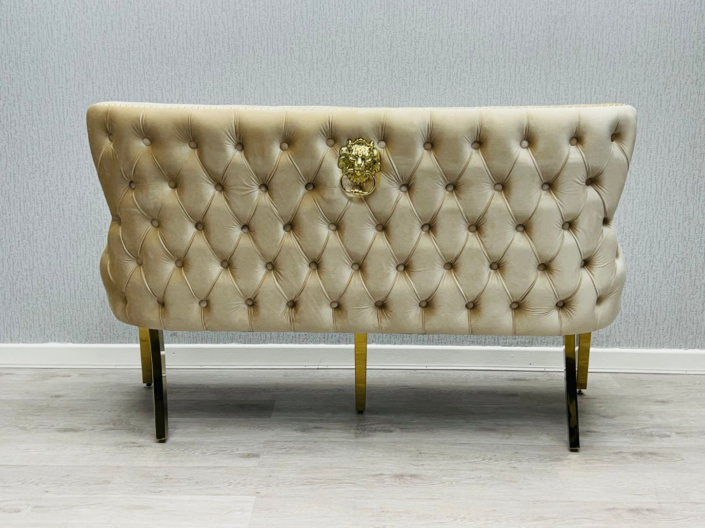 Valentino Cream & Gold Velvet Kitchen Bench