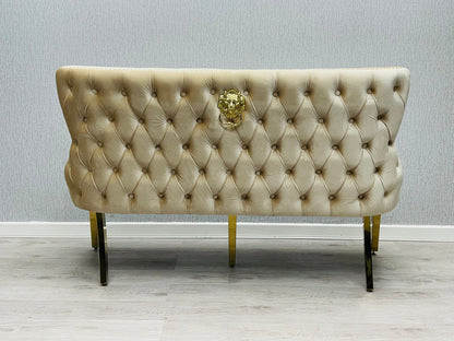 Valentino Cream & Gold Velvet Kitchen Bench