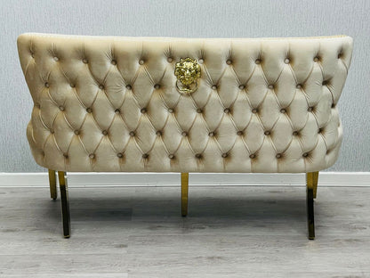 Valentino Cream & Gold Velvet Kitchen Bench
