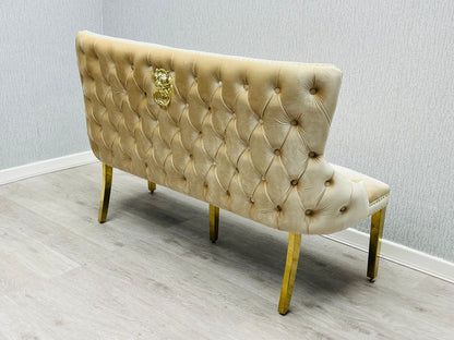 Valentino Cream & Gold Velvet Kitchen Bench