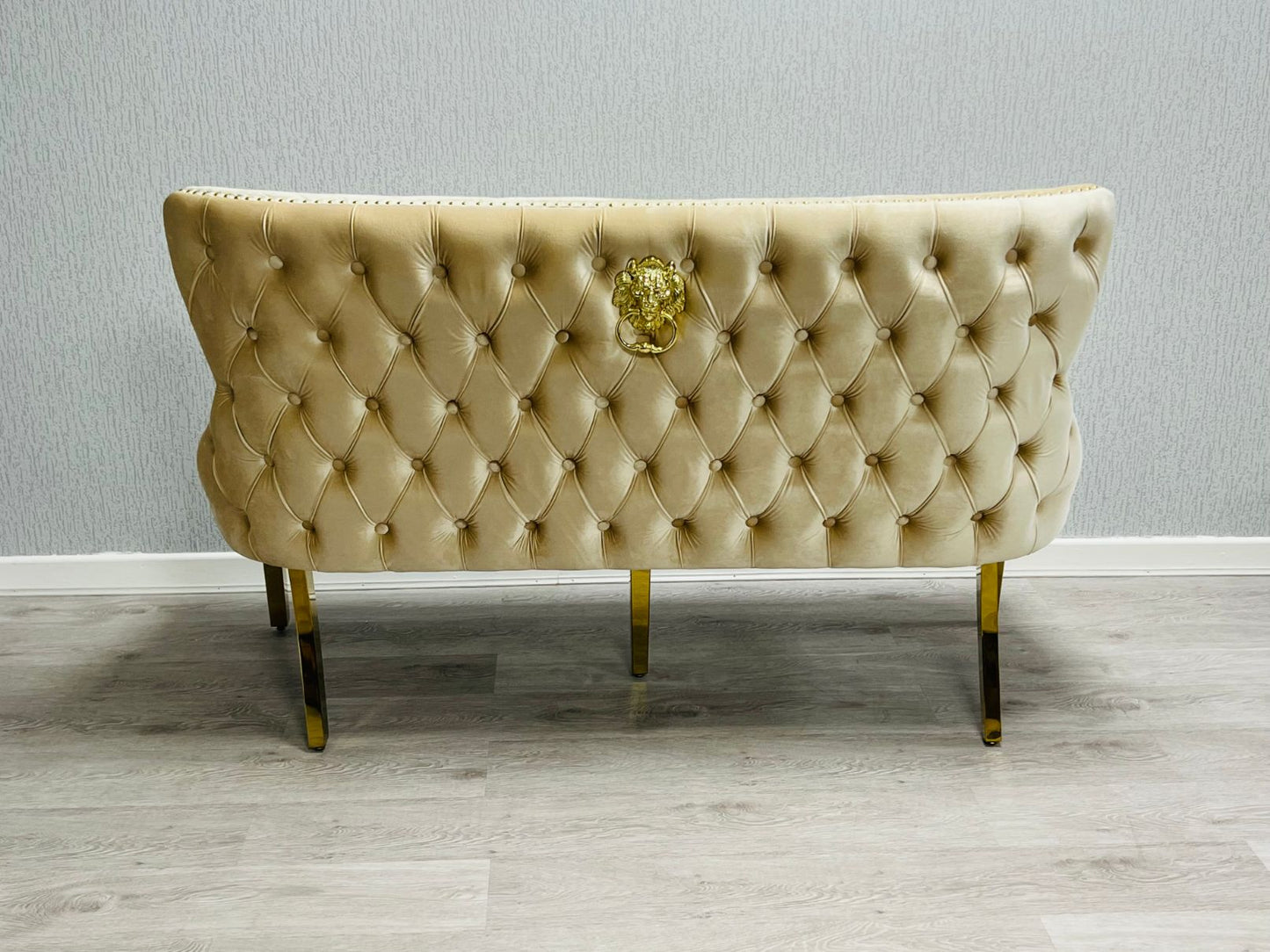 Valentino Cream & Gold Velvet Kitchen Bench