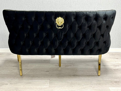 Valentino Black & Gold Velvet Kitchen Bench