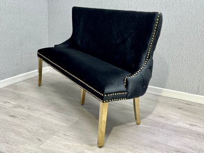 Valentino Black & Gold Velvet Kitchen Bench