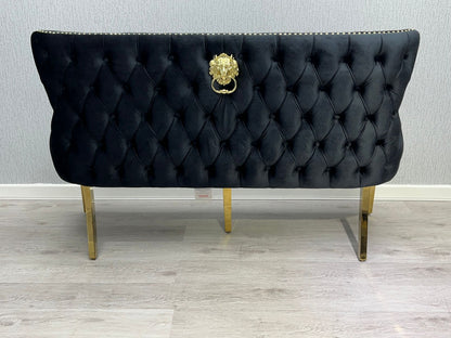 Valentino Black & Gold Velvet Kitchen Bench