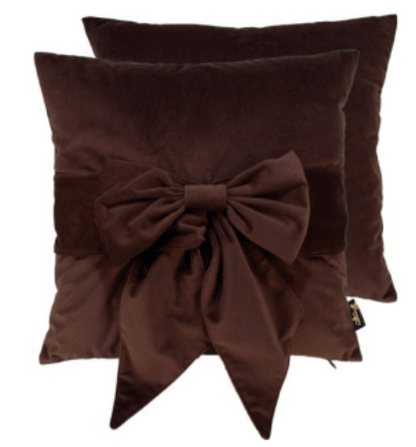 Bow Velvet Cushion (Various Colours)