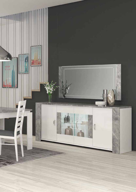 Vivaldi White Italian 4 Door Sideboard