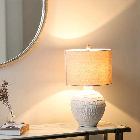 Ceramic Table Lamp with Linen Shade