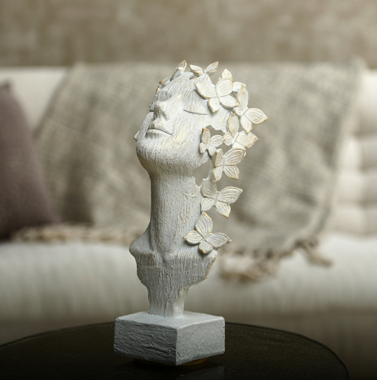 Face Polyresin Leaf Figurine