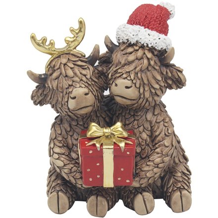 Xmas Highland Cow Couple
