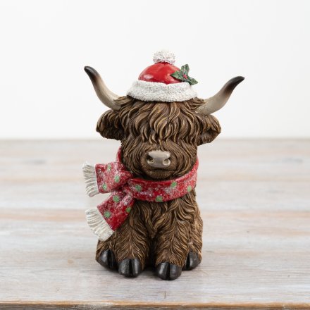 Xmas Highland Cow Decor