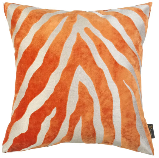 Malini Paul Moneypenny Zebra Orange Cushion