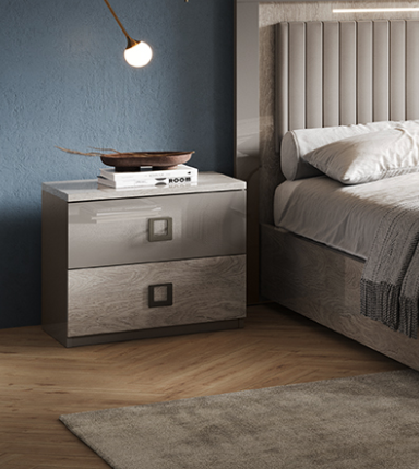 Zoe Italian 2 Drawer Bedside Table