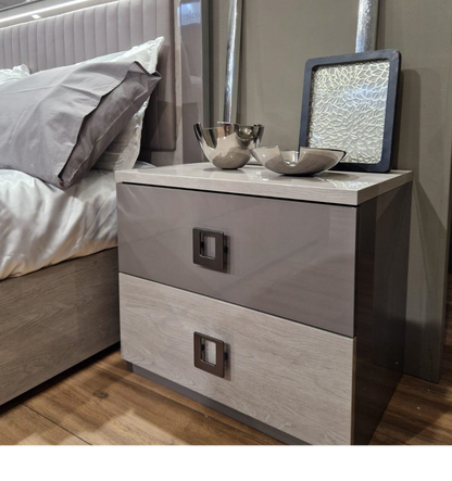 Zoe Italian 2 Drawer Bedside Table
