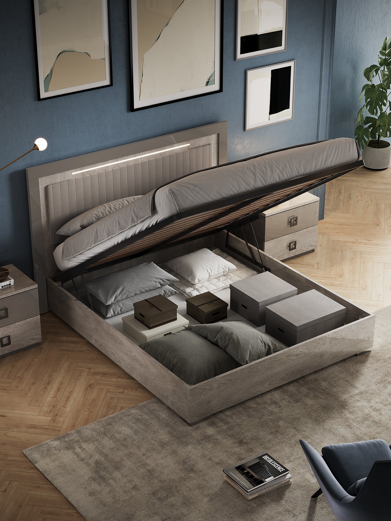 Zoe Italian Bed with LED light