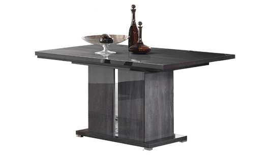 Armony Italian Grey Gloss Extendable Dining Table plus Four Dining Chairs