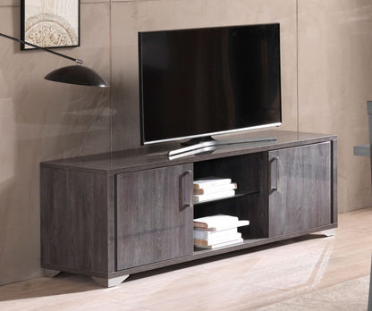 Armony Italian Gloss Grey Large TV Unit with Chrome Handles and Feet