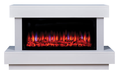 Bravo White and Grey Electric Fireplace