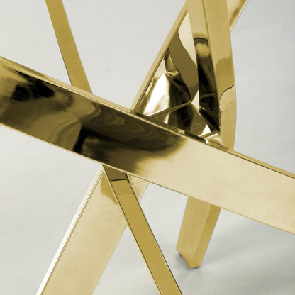 Astoria Ceramic White & Gold Round Dining Table