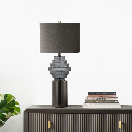 Smoke Glass Table Lamp
