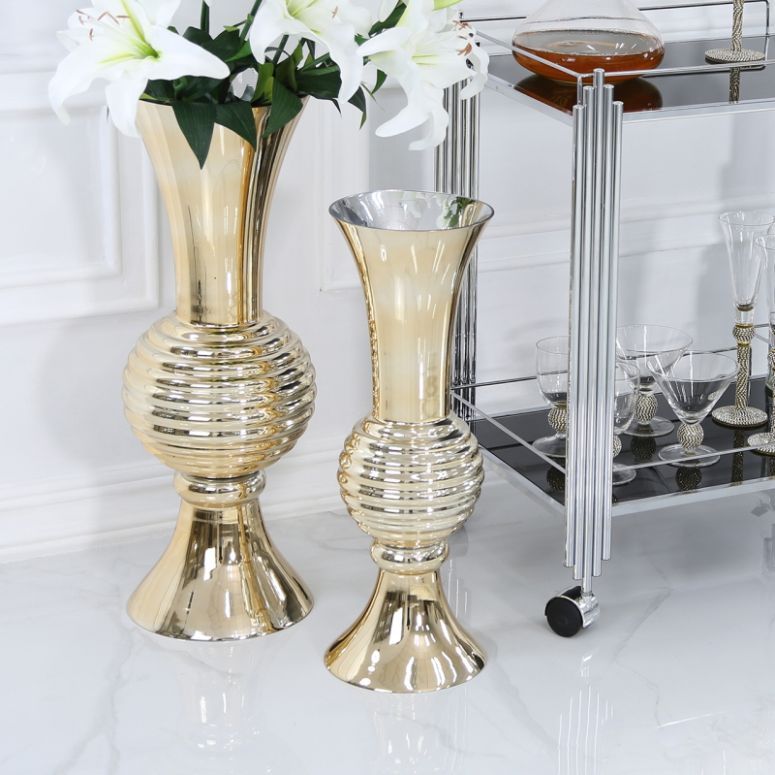Silver or Gold Glass Vase