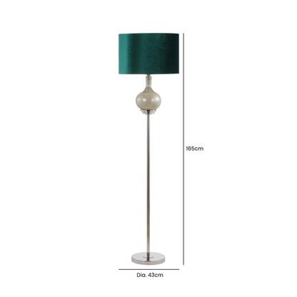 165cm Floor Lamp With Velvet Shade