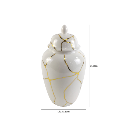 White and Gold Ginger Jar