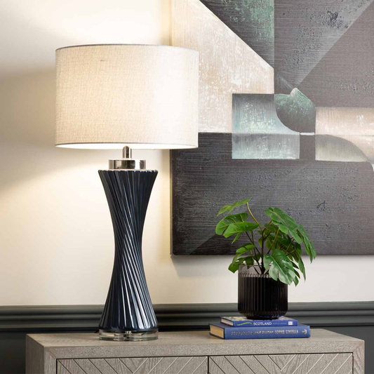 Twist Table Lamp With Linen Shade