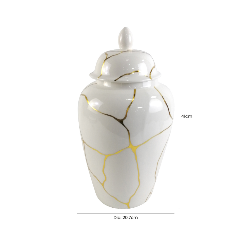 White and Gold Ginger Jar