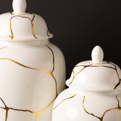 White and Gold Ginger Jar