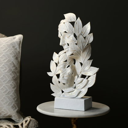 Polyresin Couple Leaf Figurine