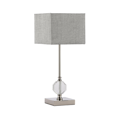 Metal with Crystal Table Lamp with Linen Shade
