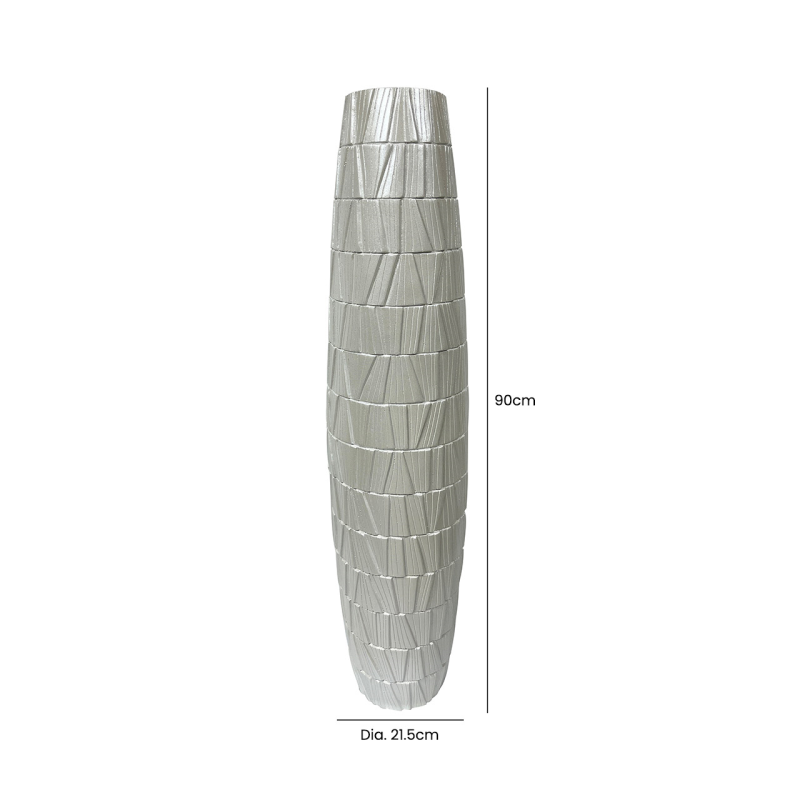 Pearl White Polyresin Floor Vase