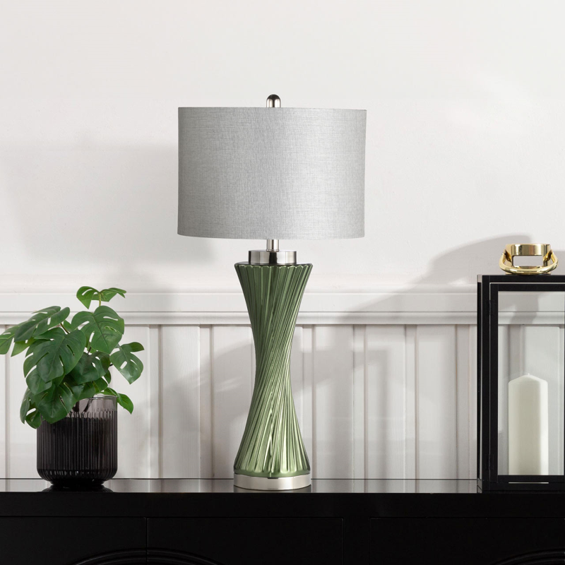 Twist Table Lamp With Linen Shade