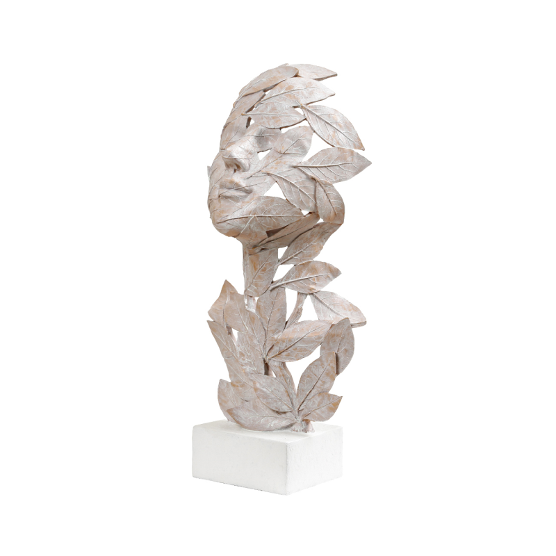 Large Polyresin Couple Leaf Figurine