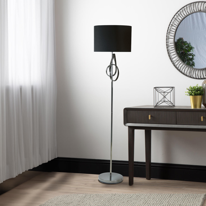 Black G-Clef Design Metal Floor Lamp