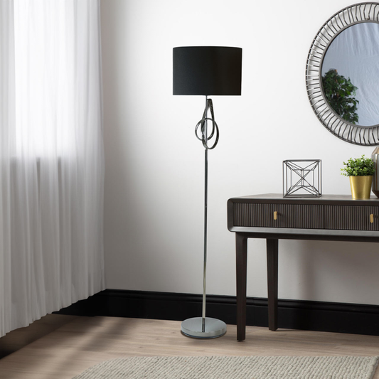 Black G-Clef Design Metal Floor Lamp