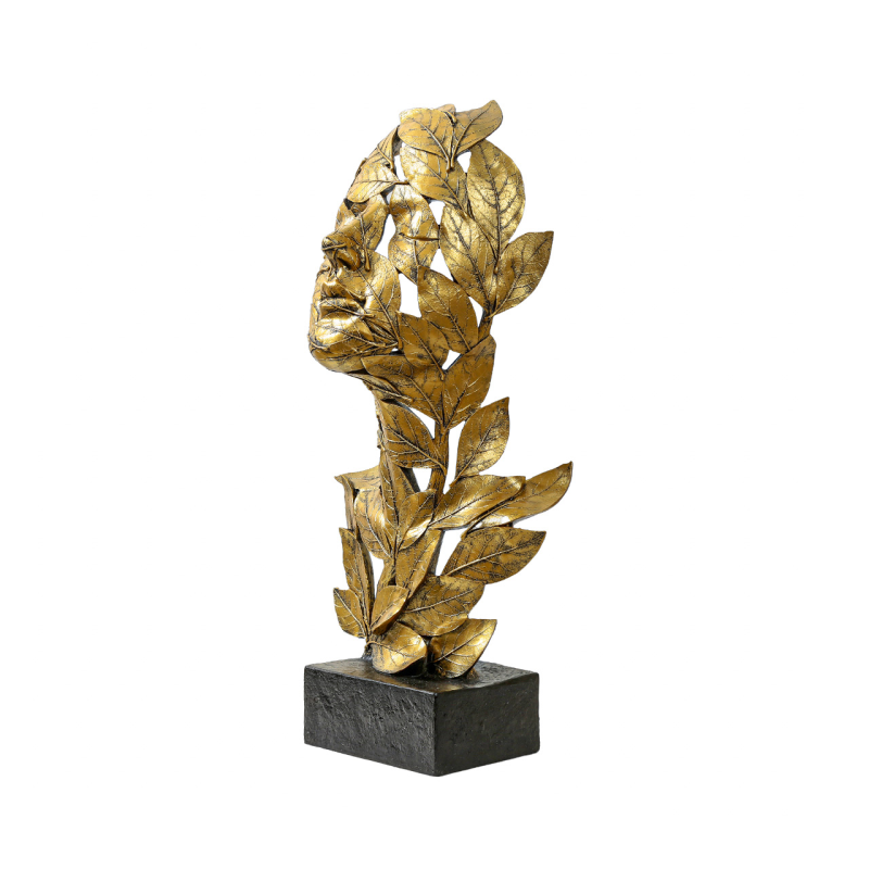 Large Polyresin Couple Leaf Figurine