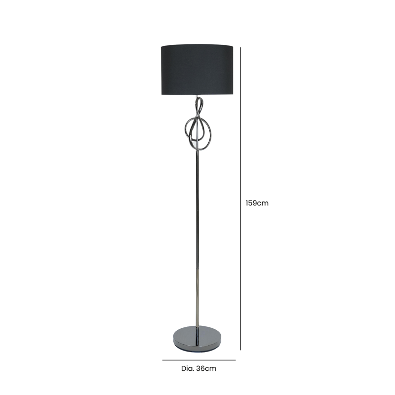 Black G-Clef Design Metal Floor Lamp