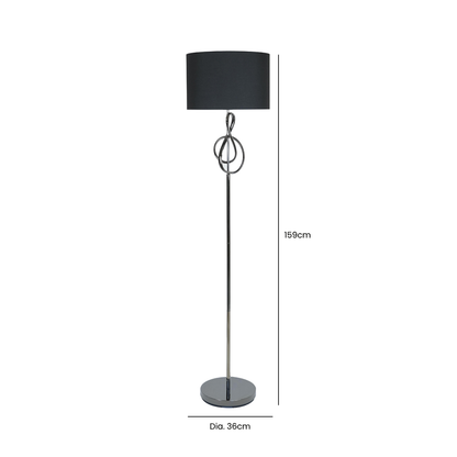 Black G-Clef Design Metal Floor Lamp