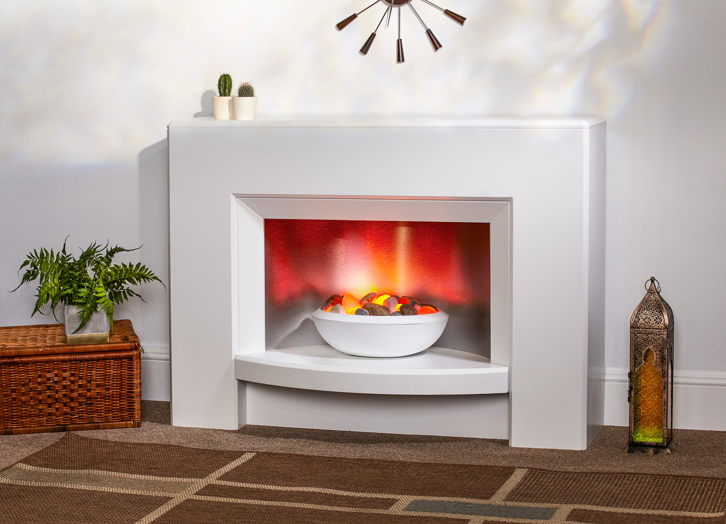 Sorrento White Electric Fireplace